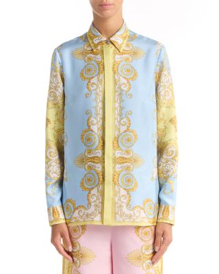 Silk Twill Print Spring Shirt
