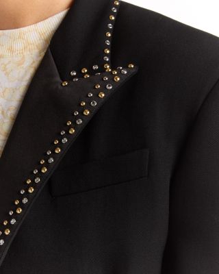 Studded Peak Lapel Wool Blazer