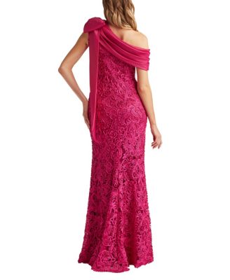  Lorne Embroidered Bow-Shoulder Gown