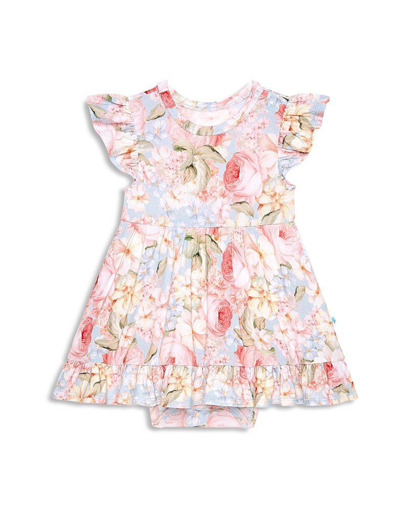 Posh Peanut Girls' Rose Dreams Ruffled Twirl Bodysuit Dress - Baby