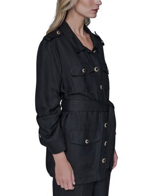 Ruched Sleeve Belted Jacket