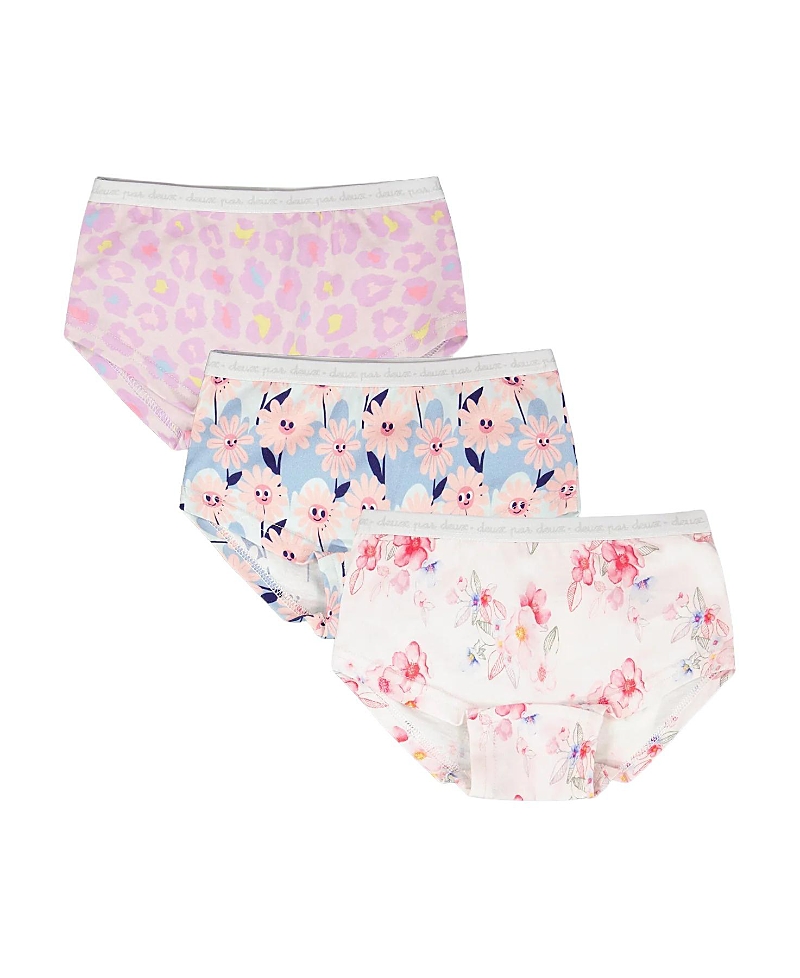 Deux par Deux Girls' Boyshort Panties (Pack Of 3) in Organic Cotton - Little Kid, Big Kid