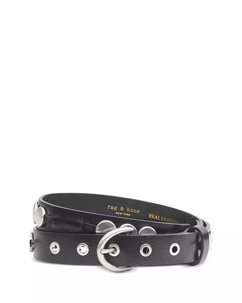 rag & bone Luna Women's Disc Detail Leather Belt