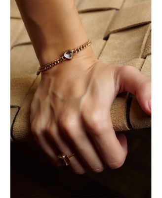 18K Yellow Gold Diamond Unidinho Heartish Curb Link Bracelet