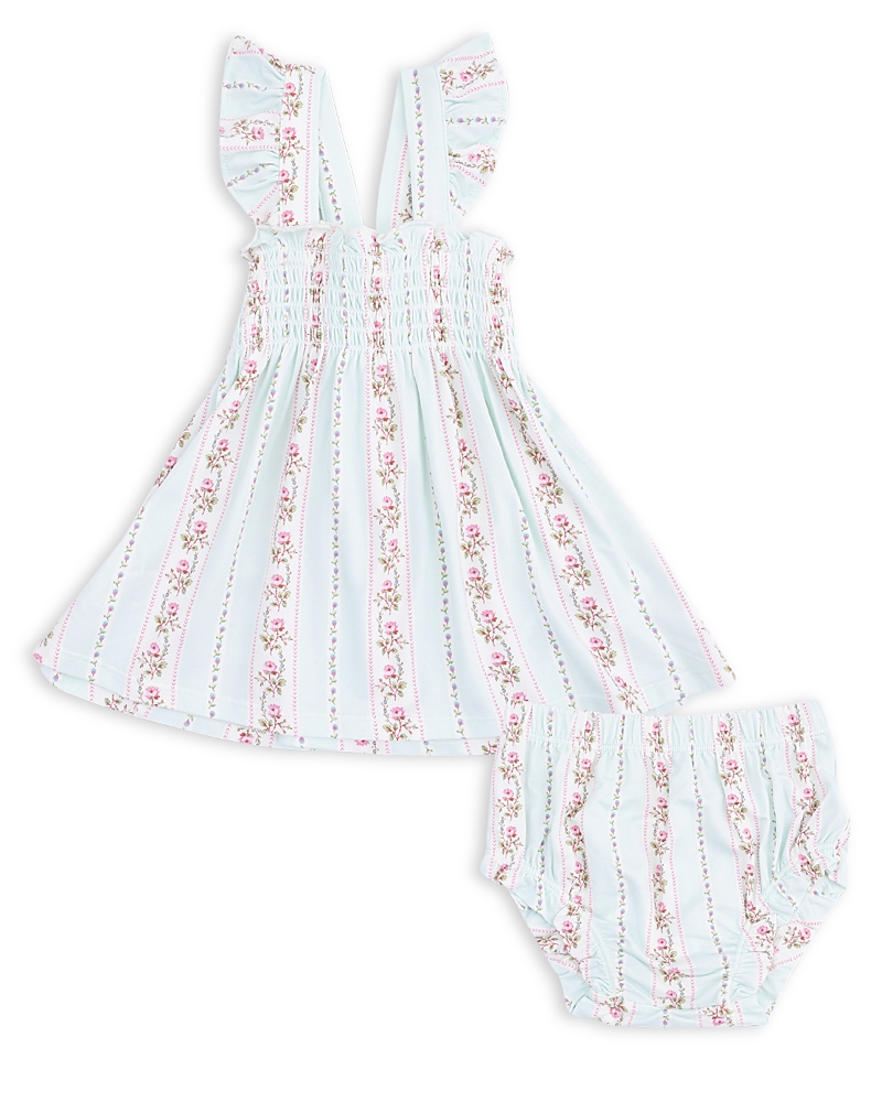 Angel Dear Girls' Antoinette Stripe Smocked Top & Bloomers Set - Baby