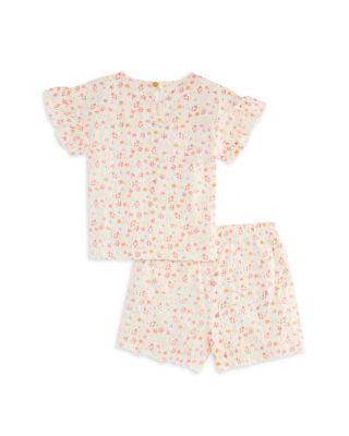 Girls' Floral Crinkle Knit Flutter Tee & Shorts Set, Baby - Exclusive