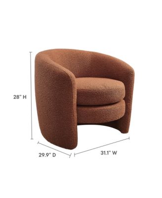  Affinity Upholstered Boucle Fabric Curved Back Armchair