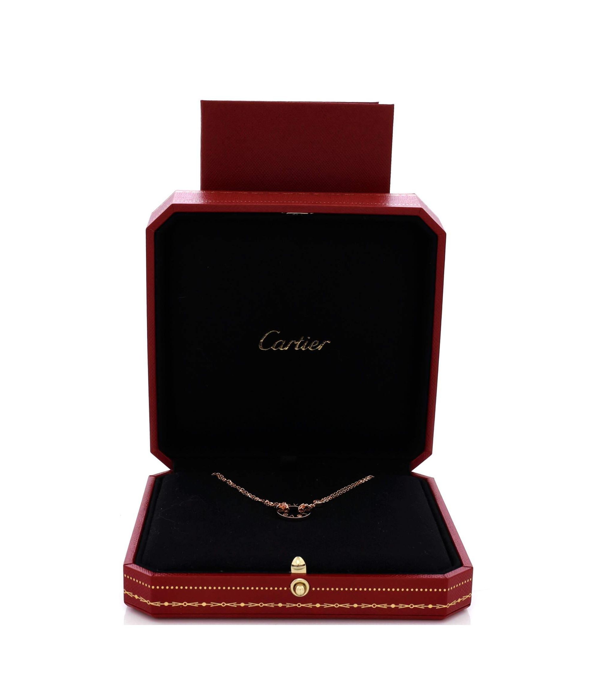 2 Diamonds Love Pendant Necklace 18K Rose Gold and Diamonds, 16" — Image 4