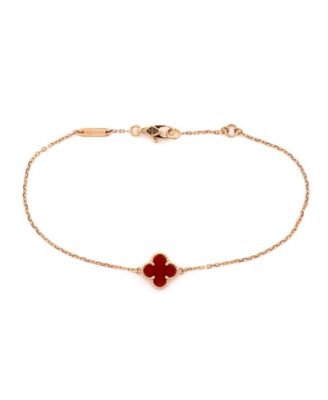  Sweet Alhambra Bracelet 18K Rose Gold and Carnelian