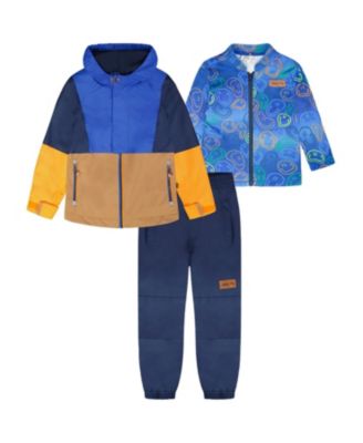 Boys' 3-in-1 Two-Piece Colorblock Mid-Season Outerwear Set - Little Kid