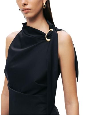  Asymmetric Buckle-Detail Blouse