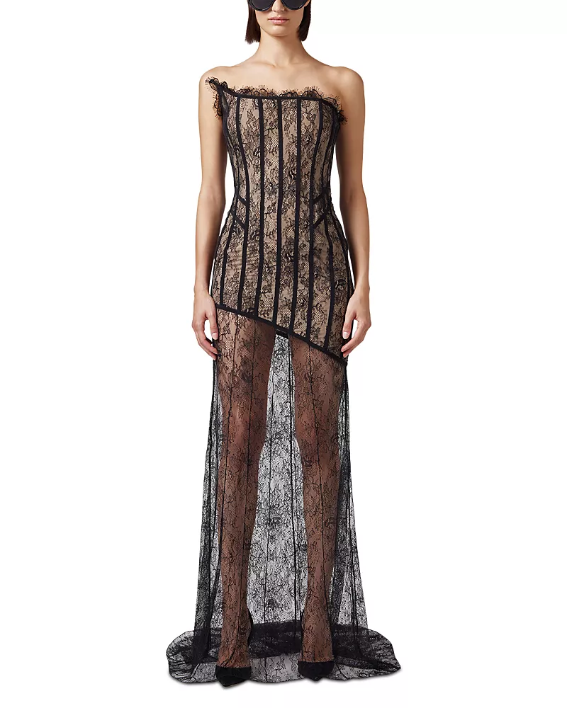 Giuseppe Di Morabito Lace Bustier Long Dress