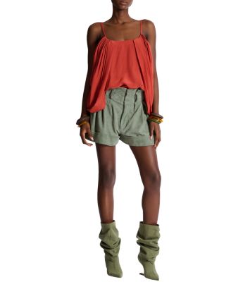  Draped Silk Crepe Top