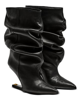 Women's "No Wedge" Smooth Leather Ankle Boots
