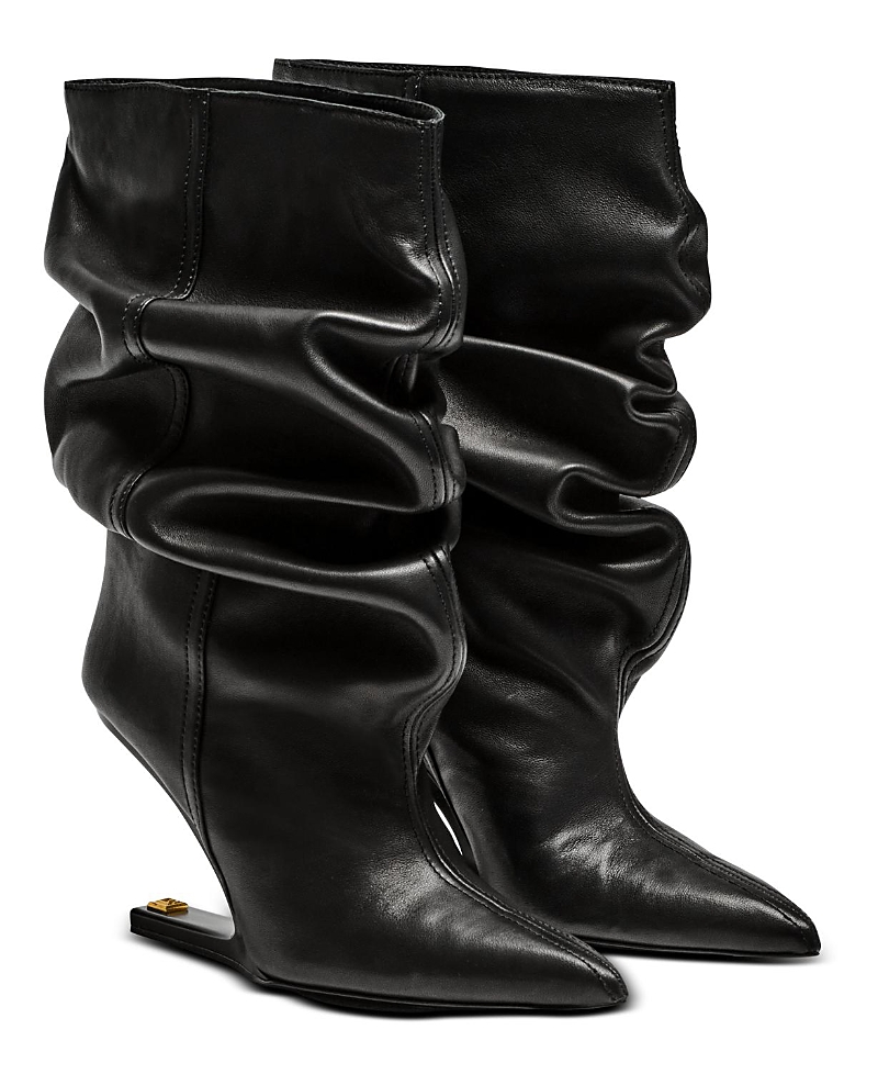 Balmain Women's "No Wedge" Smooth Leather Ankle Boots
