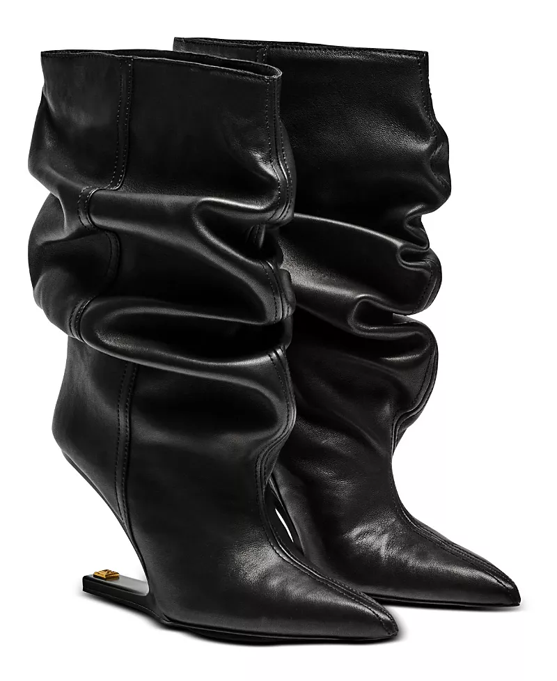 Balmain Women's "No Wedge" Smooth Leather Ankle Boots