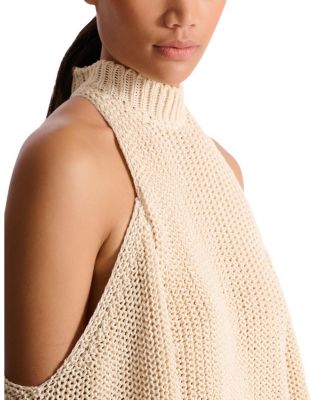  Cotton Knit Open-Shoulder Jumper