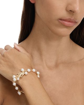 Imitation Pearl Coral Flex Bracelet