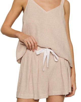 Linen Blend Relaxed Pajama Shorts