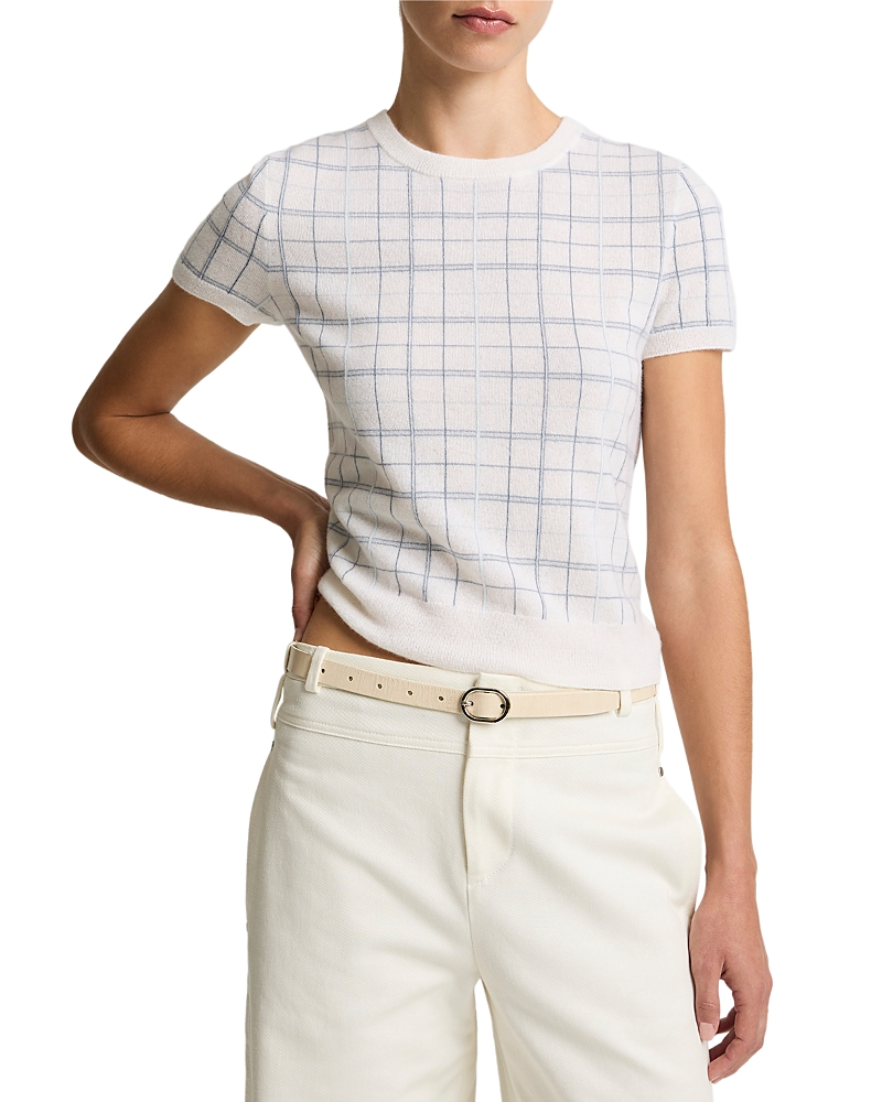 Vince Plaid Crewneck Top