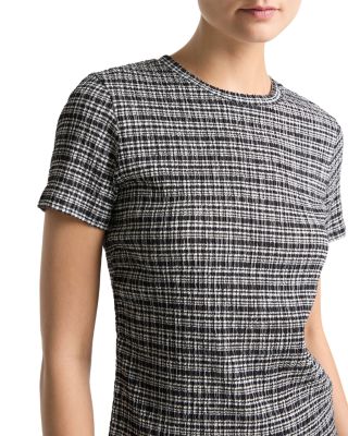 Checked Crewneck Top