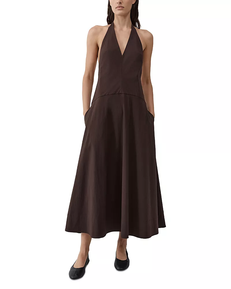 St. Agni Halter Plunge Dress