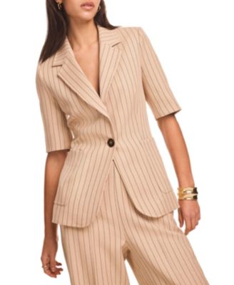  Women's Pin Stripe Short Sleeve Blazer