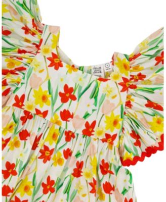  Girls' Short Sleeve Viscose Daffodil Dress - Little Kid