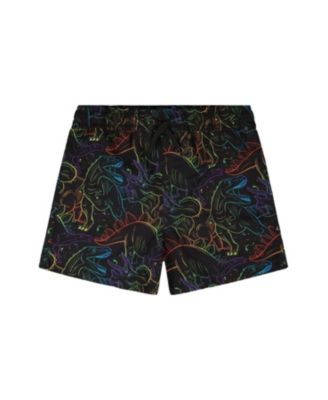 Boys' Above the Knee Elastic Waist Dinosaur Swim Trunks - Little Kid