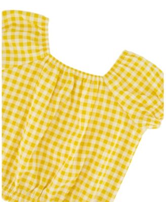 Girls' Short Sleeve Peasant Top Gingham - Little Kid