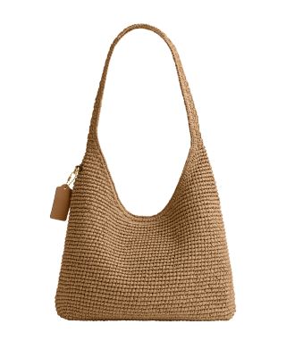 Brooklyn 28 Small Shoulder Raffia Bag in Brown