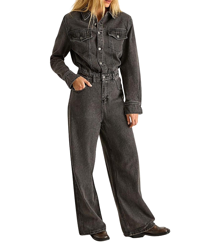 Nasty Gal Denim Shoulder Pad Boilersuit
