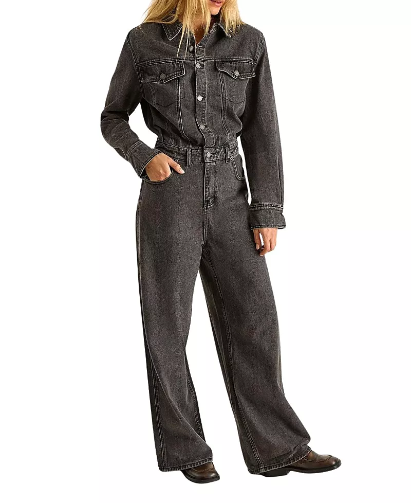 Nasty Gal Denim Shoulder Pad Boilersuit
