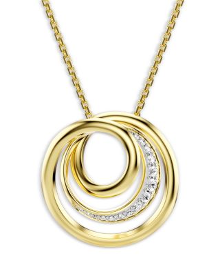 Hyperbola Crystal & Cubic Zirconia Spiral Pendant Necklace, 19.75-22.5"