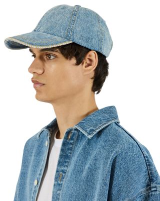 Denim Blanket Stitch Cap