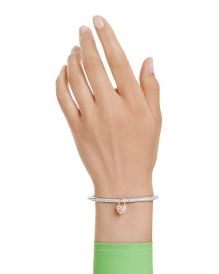 Idyllia Crystal & Cubic Zirconia Heart Charm Bangle Bracelet