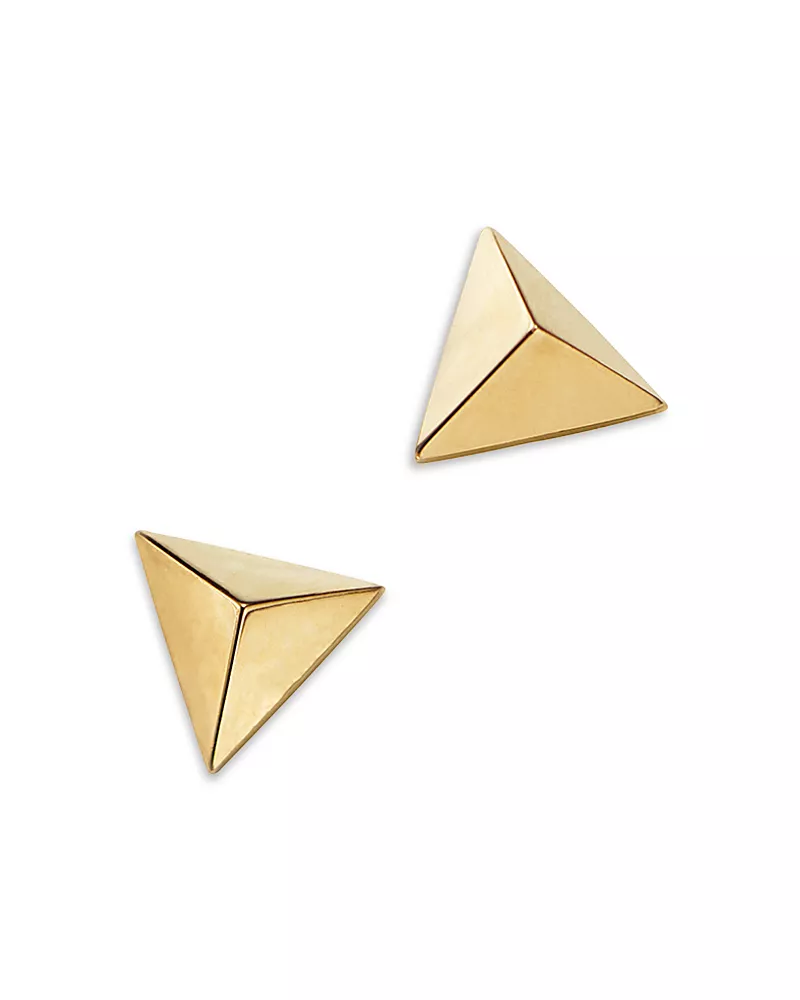 Moon & Meadow 14K Yellow Gold Triangle Stud Earrings