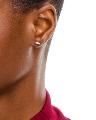 14K Yellow Gold Hexagon Stud Earrings