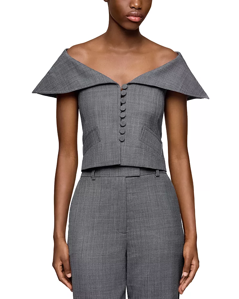 Ganni Off-the-Shoulder Vest Top