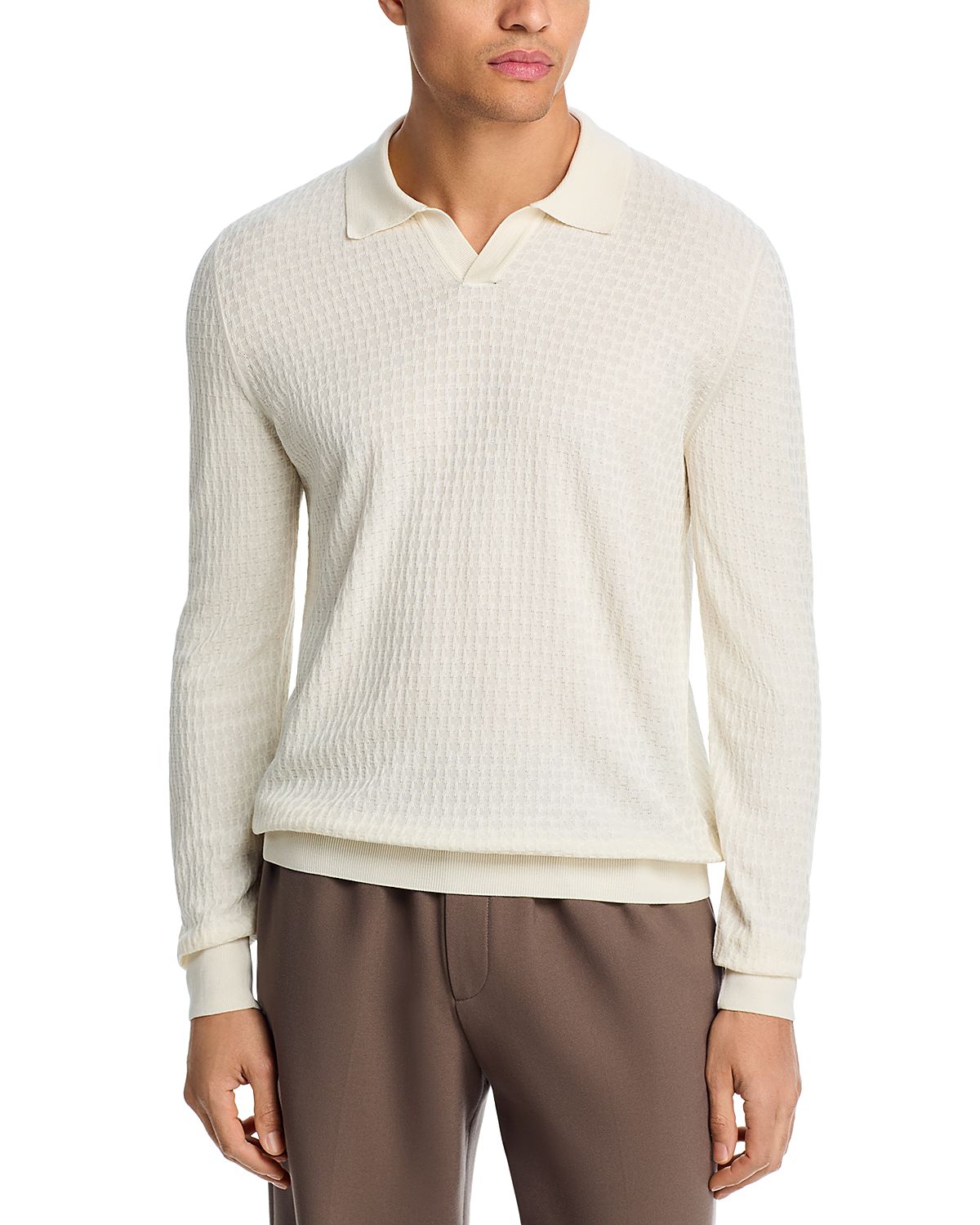 Boss Silk Long Sleeve Sweater Polo