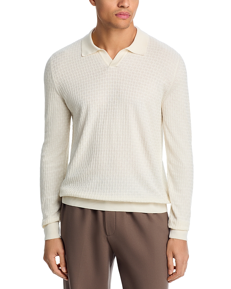 Boss Silk Long Sleeve Sweater Polo