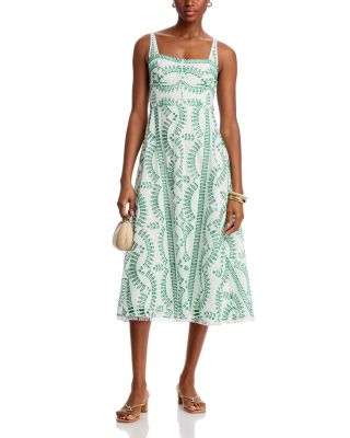 Embroidered Detail Midi Dress