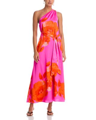 One Shoulder Satin Maxi Dress - Exclusive