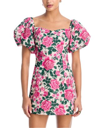 bloomingdales aqua pink dress Aqua Womens Printed Evening Dress Pink 6