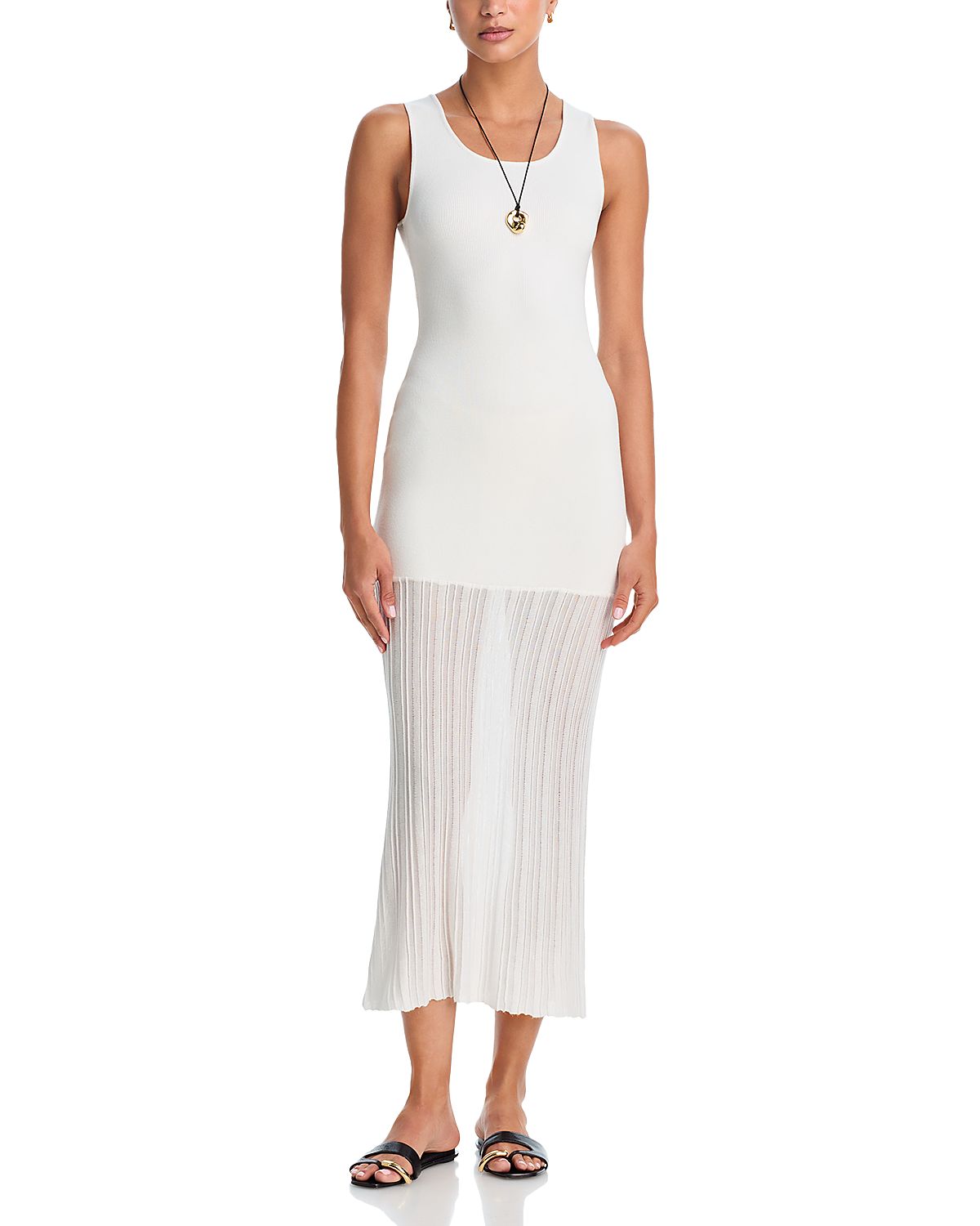 Aqua Knit Sheer Bottom Maxi Dress - Exclusive