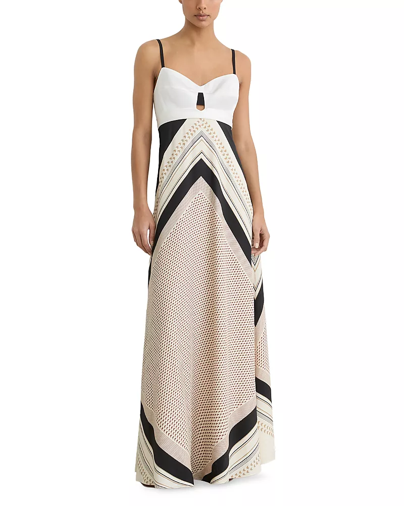 Reiss Myra Scarf Print Maxi Dress