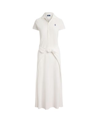 Tie Front Mesh Polo Dress