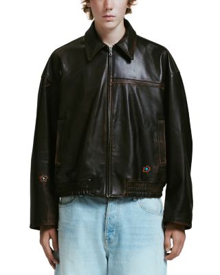 Oversized Leather Bomber