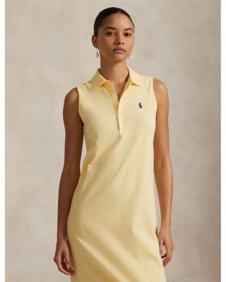 Stretch Cotton Sleeveless Polo Dress