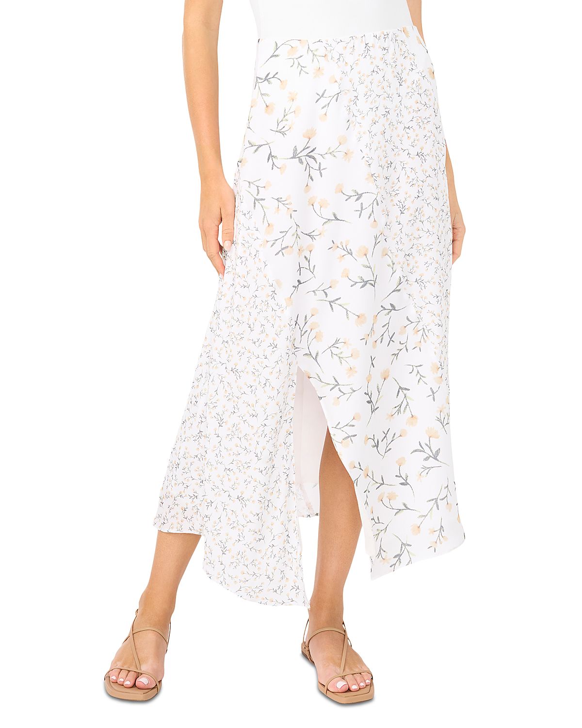 1.state Mixed Print Asymmetric Skirt